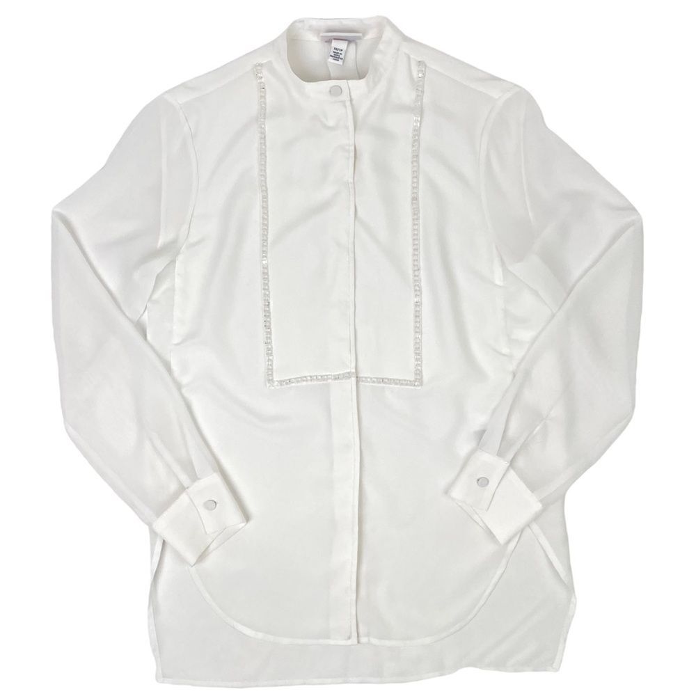 3.1 Phillip Lim Women’s Top Button Down Size XS White Blouse Mock Neck Shirt